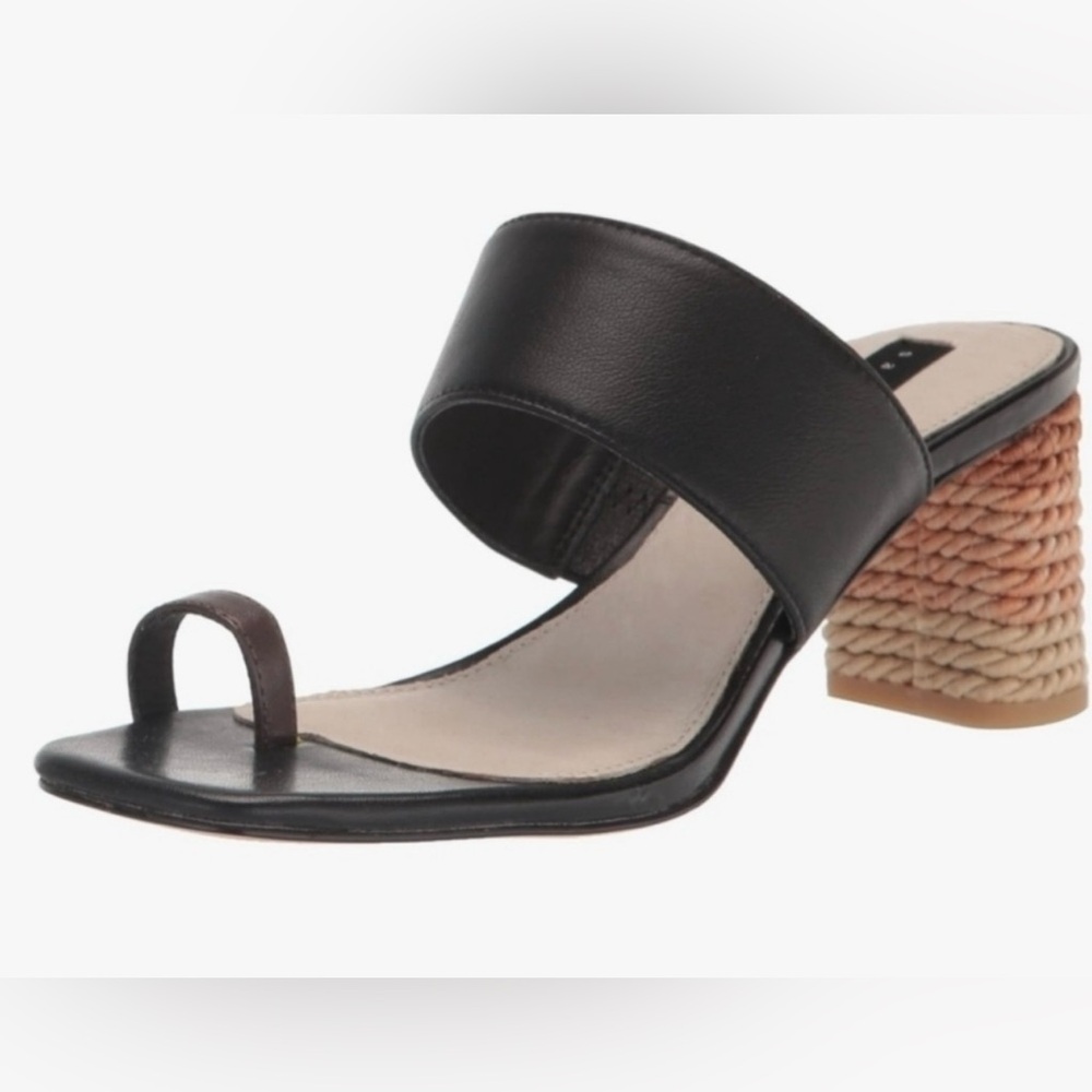 Sanctuary Bold Black/Mocha Blocked Heel Sandal